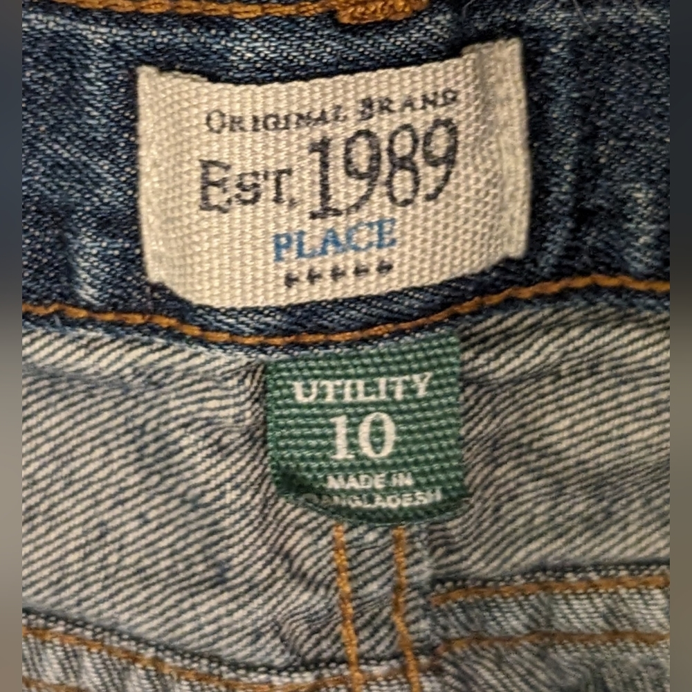 EUC The Children's Place medium wash distressed adjustable elastic button waist - Picture 6 of 12